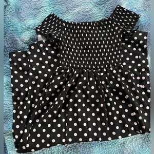 Y2K Black and White Polka Dot Off-Shoulder Maxi Dress